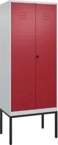 C+P PSA Doppel-Spind Classic PLUS, Gestell, 2 Abteile, 2120x800x500mm, 7035/3003 Verschluss Sicherheits-Drehriegel