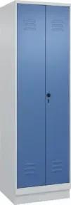 C+P PSA Doppel-Spind Classic PLUS, Sockel, 2 Abteile, 1950x600x500mm, 7035/5023 Verschluss Sicherheits-Drehriegel