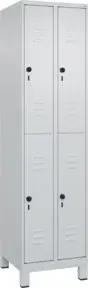 C+P Doppelstock-Spind Classic PLUS, Füße, 2 Abteile, 1950x500x500mm, 7035/7035