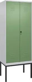 C+P PSA Doppel-Spind Classic PLUS, Gestell, 2 Abteile, 2120x800x500mm, 7035/6011 Verschluss Sicherheits-Drehriegel