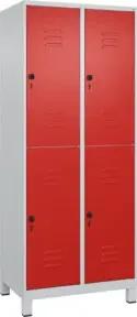 C+P Doppelstock-Spind Classic PLUS, Füße, 2 Abteile, 1950x800x500mm, 7035/3020