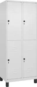 C+P Doppelstock-Spind Classic PLUS, Füße, 2 Abteile, 1950x800x500mm, 9016/9016