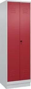 C+P PSA Doppel-Spind Classic PLUS, Sockel, 2 Abteile, 1950x600x500mm, 7035/3003 Verschluss Sicherheits-Drehriegel