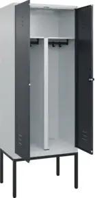 C+P PSA Doppel-Spind Classic PLUS, Gestell, 2 Abteile, 2120x800x500mm, 7035/7016 Verschluss Sicherheits-Drehriegel