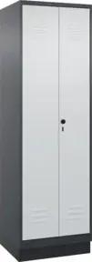 C+P PSA Doppel-Spind Classic PLUS, Sockel, 2 Abteile, 1950x600x500mm, 7016/7035 Verschluss Sicherheits-Drehriegel