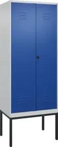 C+P PSA Doppel-Spind Classic PLUS, Gestell, 2 Abteile, 2120x800x500mm, 7035/5010 Verschluss Sicherheits-Drehriegel