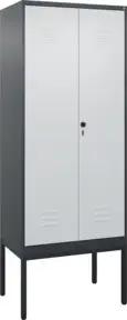 C+P PSA Doppel-Spind Classic PLUS, Gestell, 2 Abteile, 2120x800x500mm, 7016/7035 Verschluss Sicherheits-Drehriegel
