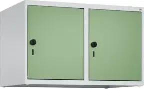 C+P Aufsatzschrank, 7035/6011 500x800x500mm Verschluss Sicherheits-Drehriegel 2 Abteile