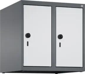 C+P Aufsatzschrank, 7016/7035 500x500x500mm Verschluss Sicherheits-Drehriegel 2 Abteile