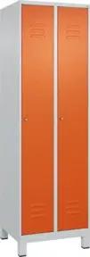 C+P Wäsche-Spind Classic PLUS, Füße, 2 Abteile, 1950x600x500mm, 7035/2004 Verschluss Zylinderschloss