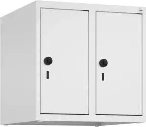 C+P Aufsatzschrank, 9016/9016 500x500x500mm Verschluss Sicherheits-Drehriegel 2 Abteile