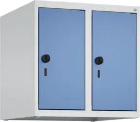 C+P Aufsatzschrank, 7035/5023 500x500x500mm Verschluss Sicherheits-Drehriegel 2 Abteile