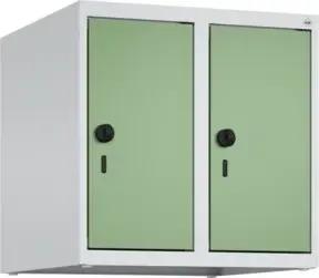 C+P Aufsatzschrank, 7035/6011 500x500x500mm Verschluss Sicherheits-Drehriegel 2 Abteile