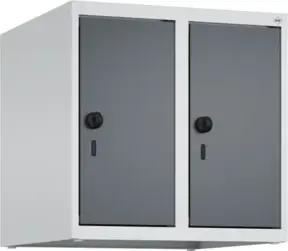 C+P Aufsatzschrank, 7035/7016 500x500x500mm Verschluss Sicherheits-Drehriegel 2 Abteile