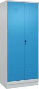 C+P PSA Doppel-Spind Classic PLUS, Sockel, 2 Abteile, 1950x800x500mm, 7035/5012 Verschluss Sicherheits-Drehriegel