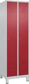 C+P Wäsche-Spind Classic PLUS, Füße, 2 Abteile, 1950x600x500mm, 7035/3003 Verschluss Zylinderschloss