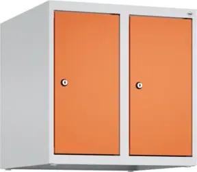C+P Aufsatzschrank, 7035/2004 500x500x500mm Verschluss Zylinderschloss 2 Abteile
