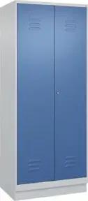 C+P Wäsche-Spind Classic PLUS, Sockel, 2 Abteile, 1950x800x500mm, 7035/5023 Verschluss Zylinderschloss Trennwand mittig