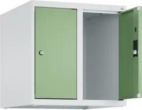 C+P Aufsatzschrank, 7035/6011 500x500x500mm Verschluss Zylinderschloss 2 Abteile
