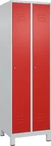 C+P Wäsche-Spind Classic PLUS, Füße, 2 Abteile, 1950x600x500mm, 7035/3020 Verschluss Zylinderschloss