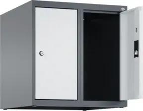 C+P Aufsatzschrank, 7016/7035 500x500x500mm Verschluss Zylinderschloss 2 Abteile