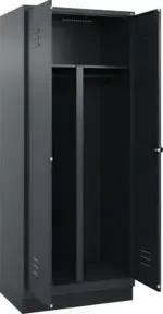 C+P PSA Doppel-Spind Classic PLUS, Sockel, 2 Abteile, 1950x800x500mm, 7016/7016 Verschluss Sicherheits-Drehriegel