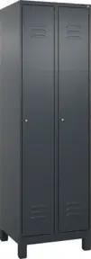 C+P Wäsche-Spind Classic PLUS, Füße, 2 Abteile, 1950x600x500mm, 7016/7016 Verschluss Zylinderschloss