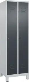 C+P Wäsche-Spind Classic PLUS, Füße, 2 Abteile, 1950x600x500mm, 7035/7016 Verschluss Zylinderschloss