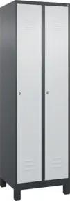 C+P Wäsche-Spind Classic PLUS, Füße, 2 Abteile, 1950x600x500mm, 7016/7035 Verschluss Zylinderschloss