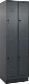 C+P Doppelstock-Spind Classic PLUS, Sockel, 2 Abteile, 1950x600x500mm, 7016/7016 Front RAL 7016 Anthrazitgrau