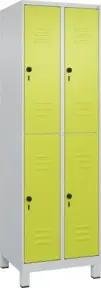C+P Doppelstock-Spind Classic PLUS, Füße, 2 Abteile, 1950x600x500mm, 7035/0024