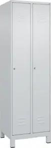 C+P Wäsche-Spind Classic PLUS, Füße, 2 Abteile, 1950x600x500mm, 7035/7035 Verschluss Zylinderschloss
