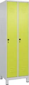 C+P Wäsche-Spind Classic PLUS, Füße, 2 Abteile, 1950x600x500mm, 7035/0024 Verschluss Sicherheits-Drehriegel