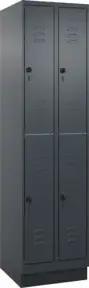 C+P Doppelstock-Spind Classic PLUS, Sockel, 2 Abteile, 1950x500x500mm, 7016/7016 Front RAL 7016 Anthrazitgrau