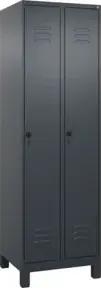 C+P Wäsche-Spind Classic PLUS, Füße, 2 Abteile, 1950x600x500mm, 7016/7016 Verschluss Sicherheits-Drehriegel