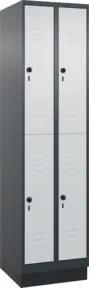 C+P Doppelstock-Spind Classic PLUS, Sockel, 2 Abteile, 1950x500x500mm, 7016/7035 Front RAL 7035 Lichtgrau