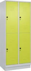 C+P Doppelstock-Spind Classic PLUS, Sockel, 2 Abteile, 1950x800x500mm, 7035/0024 Front 1108060 RDS Viridingrün