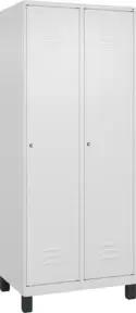 C+P Wäsche-Spind Classic PLUS, Füße, 2 Abteile, 1950x800x500mm, 9016/9016 Verschluss Zylinderschloss