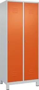 C+P Wäsche-Spind Classic PLUS, Füße, 2 Abteile, 1950x800x500mm, 7035/2004 Verschluss Zylinderschloss