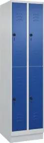 C+P Doppelstock-Spind Classic PLUS, Sockel, 2 Abteile, 1950x500x500mm, 7035/5010 Front RAL 5010 Enzianblau