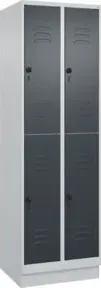 C+P Doppelstock-Spind Classic PLUS, Sockel, 2 Abteile, 1950x600x500mm, 7035/7016 Front RAL 7016 Anthrazitgrau