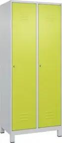 C+P Wäsche-Spind Classic PLUS, Füße, 2 Abteile, 1950x800x500mm, 7035/0024 Verschluss Zylinderschloss