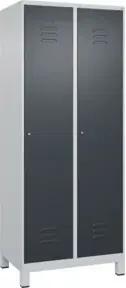 C+P Wäsche-Spind Classic PLUS, Füße, 2 Abteile, 1950x800x500mm, 7035/7016 Verschluss Zylinderschloss