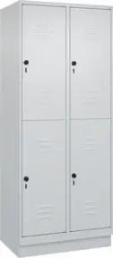 C+P Doppelstock-Spind Classic PLUS, Sockel, 2 Abteile, 1950x800x500mm, 7035/7035 Front RAL 7035 Lichtgrau