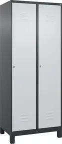C+P Wäsche-Spind Classic PLUS, Füße, 2 Abteile, 1950x800x500mm, 7016/7035 Verschluss Zylinderschloss