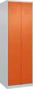 C+P Wäsche-Spind Classic PLUS, 2 Abteile, 1850x600x500mm, 7035/2004 Verschluss Zylinderschloss Trennwand mittig