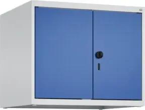 C+P Aufsatzschrank Classic PLUS, 2 Abteile, 500x600x500mm, 7035/5010 Verschluss Sicherheits-Drehriegel