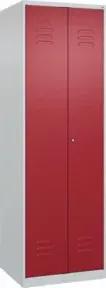 C+P Wäsche-Spind Classic PLUS, 2 Abteile, 1850x600x500mm, 7035/3003 Verschluss Zylinderschloss Trennwand mittig