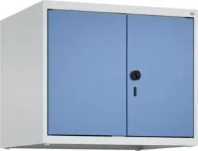 C+P Aufsatzschrank Classic PLUS, 2 Abteile, 500x600x500mm, 7035/5023 Verschluss Sicherheits-Drehriegel