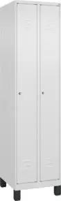 C+P Spind Classic PLUS, Füße, 2 Abteile, 1950x500x500mm, 9016/9016 Verschluss Zylinderschloss 3 Garderobenhaken